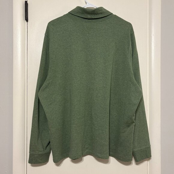 L.L. Bean Women's Plus L/S Interlock Turtleneck Tee Shirt Top 2X Heather Green - Picture 4 of 9